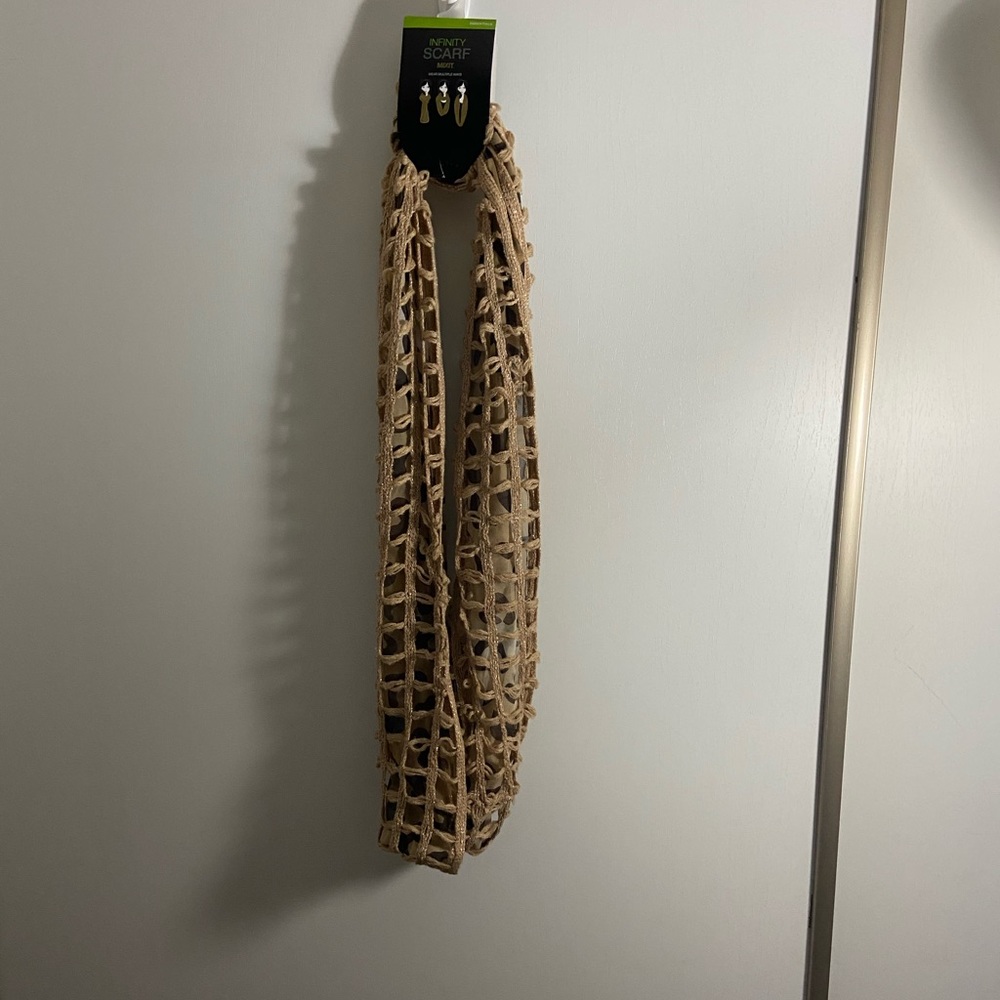 Mixit Camel Leopard Print Infinity Scarf
